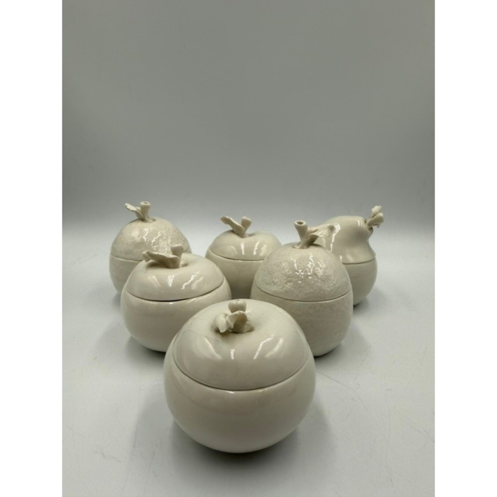 Porcellane D'Arte Ermete Agostinelli Italy Porcelain Fruit Trinket Set 6pc